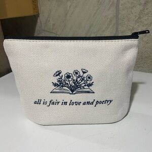 Taylor Swift Cream and Black Cosmetic Bag